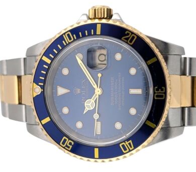 Rolex 16613LB Submariner Two Tone Bluesy Swiss Only 40mm 1999 Box & Papers