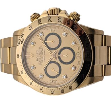 Rolex 16528 Daytona Zenith 18k Yellow Gold Diamond Dial 40mm 1995 W Serial