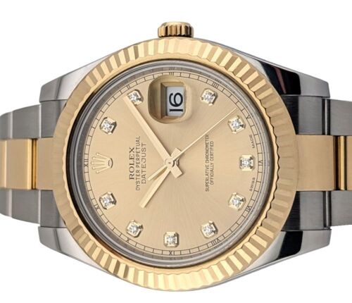 Rolex 116333 Datejust II Two Tone Diamond Dial 41mm 2016 Box & Papers