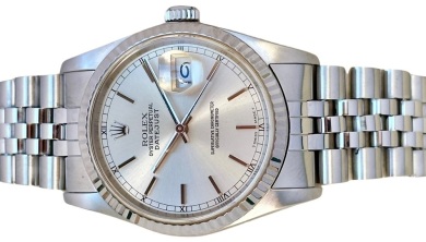 Rolex Datejust 36 Silver Sunburst Dial Ref 16234