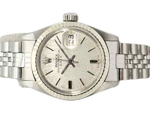 Rolex Oyster Perpetual Lady Date 6917 B&P Linen Dial (1973) GST INC