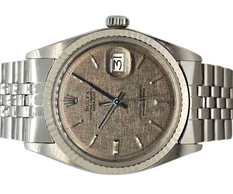 Rolex Datejust 36 Brown Linen Dial 1601 (1972) GST INC