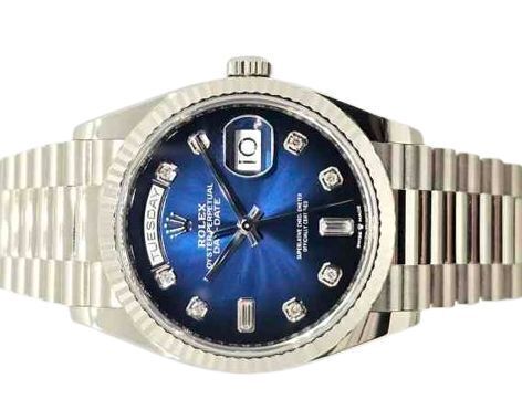 Rolex Day-Date 36 Blue Ombr Diamond Dial 128239 (2020) GST INC