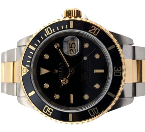 Rolex 16613 Submariner Date Two Tone Black 40mm 1993 S Serial