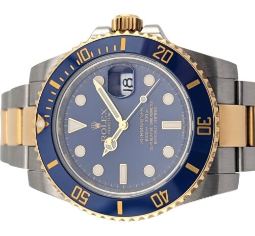 Rolex 116613LB Submariner Two Tone Bluesy 40mm 2011 Box & Papers