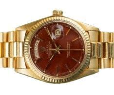 Rolex Day-Date President 1803 1976 Oxblood Stella Dial 18K Yellow Gold Rare Fully Serviced Full Set