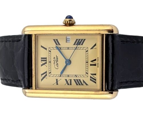 Cartier 2413 GM Tank Must XL Vermeil 25mm x 34mm ~1990s