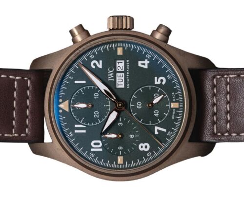 IWC IW387902 Pilot Spitfire Chrono Bronze Green Dial 41mm 2022 Box & Papers