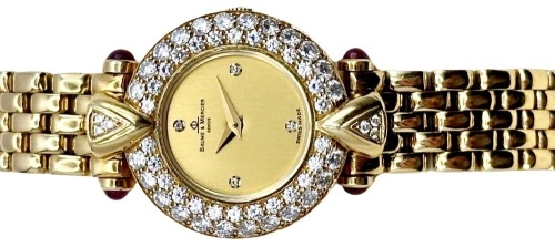 Baume & Mercier Ladies 18K Yellow Gold Factory Diamond Bezel