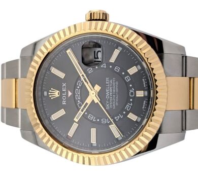 Rolex 326933 Sky-Dweller Two Tone Black Dial 42mm 2020 Box & Papers