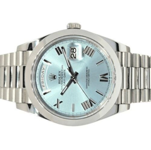 Rolex Day-Date 40 Ice Blue Roman Dial Platinum 228206 (2018) GST INC