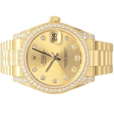 Rolex Datejust 31 Factory Diamonds Gold President 178158 (2017) GST IN