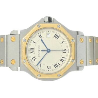 Cartier Santos Octagon Ronde Two Tone Ladies 187902 1990s GST INC