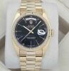 Rolex Day-Date 36 Black Dial 18038 President Yellow Gold GST INC - 4