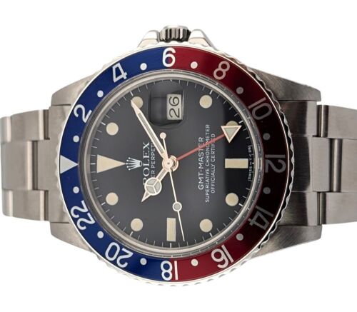 Rolex 16750 GMT Master Pepsi Matte Dial 40mm 1982 Box & Papers