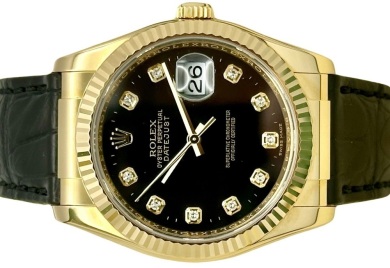 Rolex Datejust 36 18K Yellow Gold Black Diamond Dial 2021