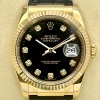 Rolex Datejust 36 18K Yellow Gold Black Diamond Dial 2021 - 2