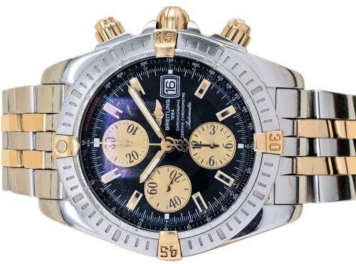 Breitling Chronomat Evolution Steel Yellow Gold Green Dial