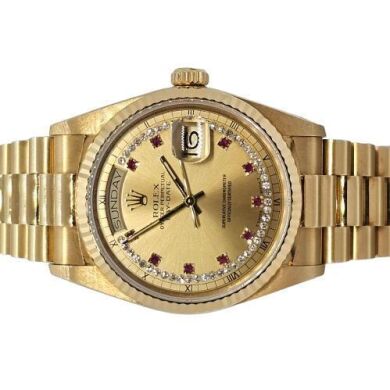 Rolex Day-Date 36 Ruby String Dial 18038