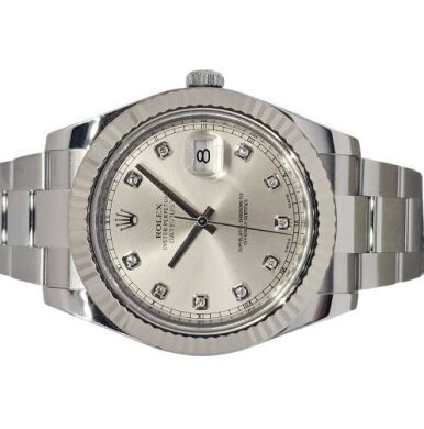 Rolex Datejust II 41mm 116334 Silver Diamond Dial