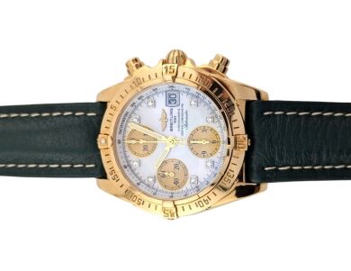 Breitling K13357 Chrono Cockpit 18k Gold MOP Diamonds 39mm 2018 Box & Papers Unworn