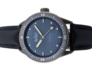 Blancpain 5000-0240-52A Fifty Fathoms Bathyscaphe Blue Ceramic 43mm 2018 Box & Papers