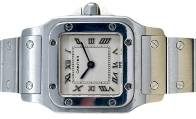 Cartier Santos Galbee White Romans Small 1994