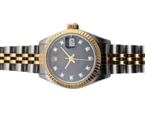 Rolex 69173G Ladies Datejust Black Diamond Dial 26mm 1988 R Serial