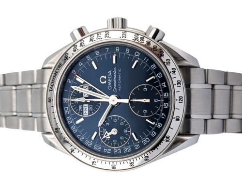 Omega 3523.80 Speedmaster Day Date Blue Dial 39mm ~2009 With Papers