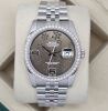 Rolex Datejust 36 Factory Diamond Bezel RARE Floral Dial 116244 - 3