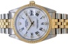 Rolex Oyster Perpetual Date 34 18K Yellow Gold White Buckley Diamond Dial