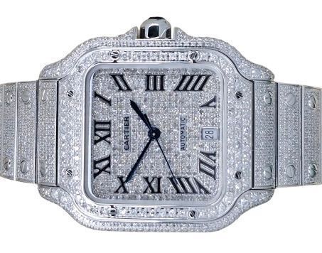 Cartier Santos Large Aftermarket Diamonds 2024 Pave Dial