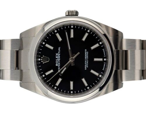 Rolex 114300 Oyster Perpetual 39 Black Dial 39mm 2018 Box & Papers