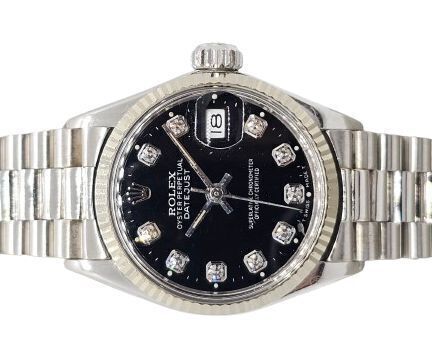 Rolex Lady-Datejust 6917 White Gold Black Diamond