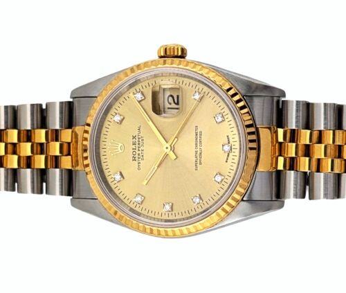 Rolex 16233G Datejust Two Tone Diamond Dial 36mm 1991 X Serial