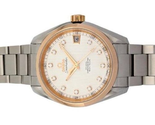 Omega 231.20.39.21.52.003 Seamaster Aqua Terra 150M Two Tone Diamonds 38.5mm 2017 Box & Papers