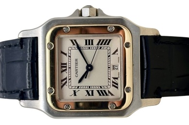 Cartier Santos Galb&eacute;e Large 18K Yellow Gold Two Tone Ref 1566
