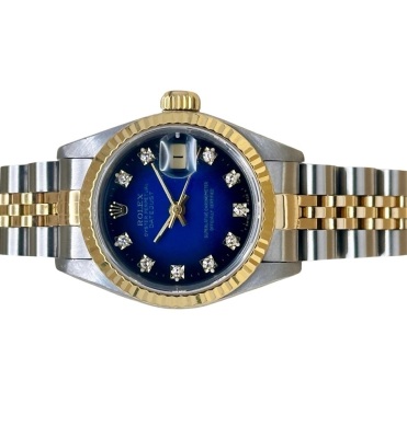 Rolex Lady-Datejust 26 Blue Vignette Diamond Dial 1989