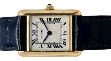 Cartier Tank Louis Small 18K Yellow Gold Box and Papers
