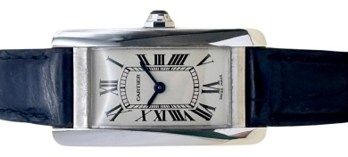 Cartier Tank Am&eacute;ricaine 18K White Gold Ref 2489