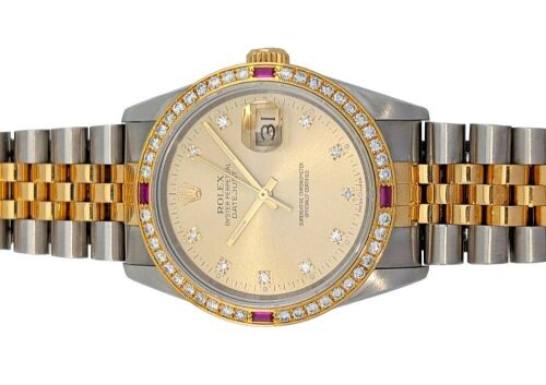 Rolex 16233G Datejust 36 Gold Diamond Dial & Bezel 36mm 1989