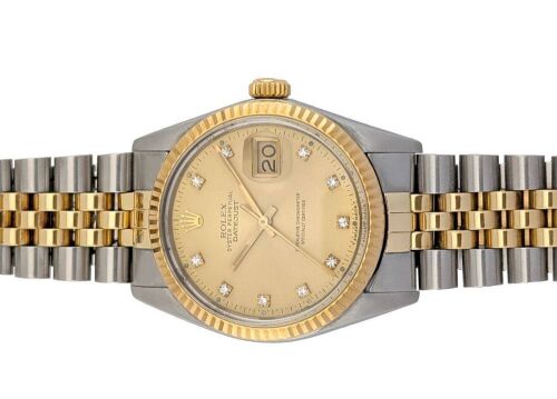 Rolex 16013G Datejust 36 Two Tone Diamond Dial 36mm 1986 Box & Papers