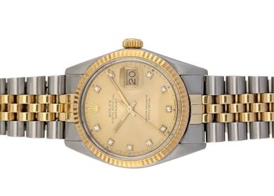 Rolex 16013G Datejust 36 Two Tone Diamond Dial 36mm 1986 Box & Papers