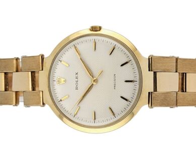 Rolex 9083 Vintage Precision 9k Gold UFO on 14k USA Rivet Bracelet 36mm 1952