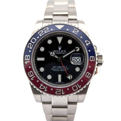 Rolex 116719BLRO GMT-Master II &ldquo;Pepsi&rdquo; 18k White Gold 40mm 2018 Box & Papers