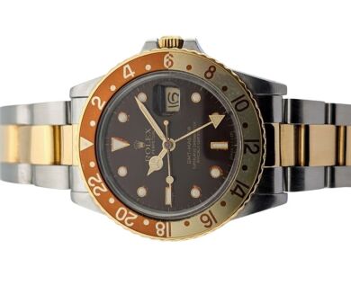 Rolex 16753 GMT Master Rootbeer Tiger Eye 40mm 1988 Box & Papers