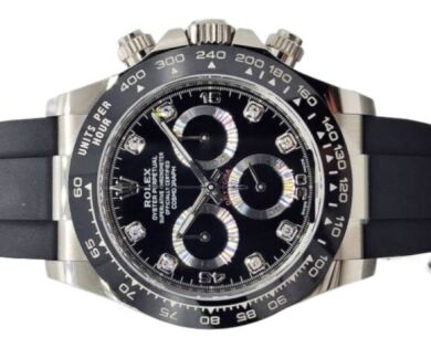 Rolex Daytona 18K White Gold Diamond Dial Oysterflex 2022 Unworn