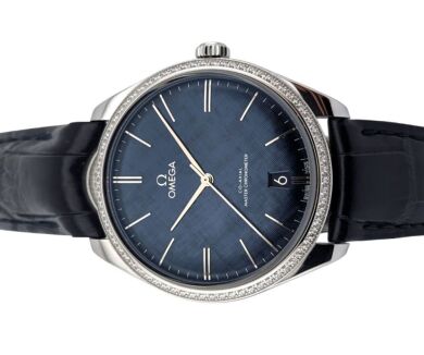 Omega 435.18.40.21.03.001 De Ville Tr&eacute;sor Blue Dial Diamonds 40mm 2020 Box & Papers