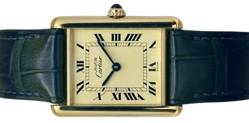 Cartier ank Must Vermeil Large Ivory Romans Ref 59005 1996