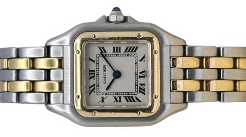 Cartier Panth&egrave;re Two Row White Romans 18K Yellow Gold Ref 1120 2001
